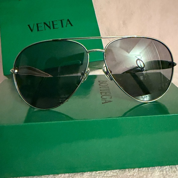 Silver Sunglasses with Black Lenses main image 4